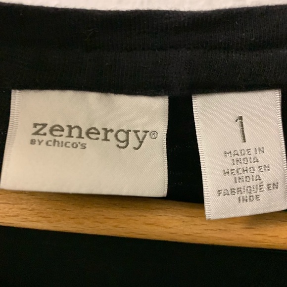 Chico"s black Zenergy long sleeve tee shirt. SZ 1. - Picture 3 of 6